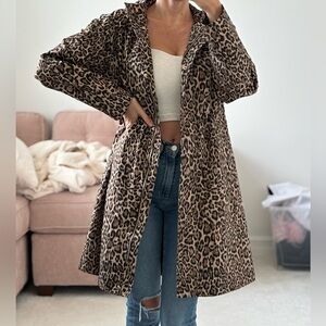 Michael Kors adjustable Leopard Print Women's Rain Coat Spring Fall designer S